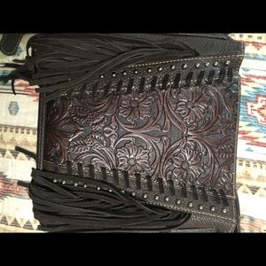 Montana West leather tooled concealed carry purse